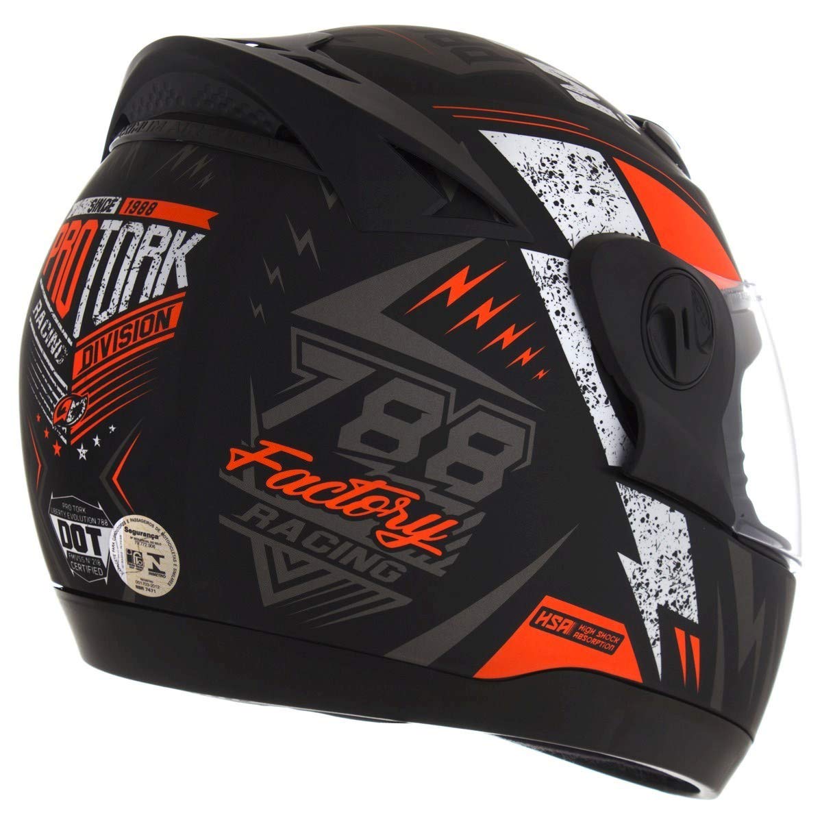 Pro Tork Capacete Evolution G6 Factory Racing Fosco 56 Preto